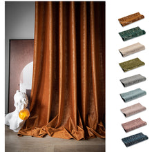 Load image into Gallery viewer, Royal Velvet with Gold Accents Window Curtains Drapery