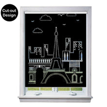 Load image into Gallery viewer, Paris Eiffel Tower Blackout Die Cut Cutout Sparkle Window Roller Blinds Shades Curtains