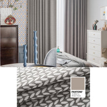 Load image into Gallery viewer, Textured Two Tones Fabric Linen Retro Mid Century Window Curtains Drapes