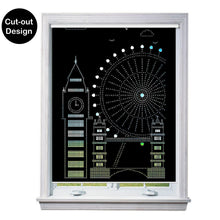 Load image into Gallery viewer, London Eye Iconic Street Blackout Die Cut Cutout Sparkle Window Roller Blinds Shades Curtains