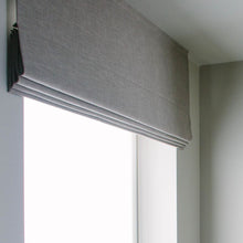 Load image into Gallery viewer, Shade of Gray Linen Window Roman Shade