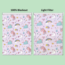 Load image into Gallery viewer, Nursery Kid Baby Room Purple Unicorn Window Roller Shade