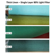 Load image into Gallery viewer, Green Teal Turquoise Blue Hue Palette Linen Window Roman Shade