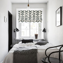 Load image into Gallery viewer, Black and White Arrow Nordic Scandinavian Window Roman Shade