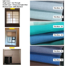 Load image into Gallery viewer, Blue Shades Hue Linen Window Window Roman Shade