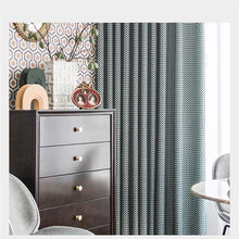 Load image into Gallery viewer, Textured Two Tones Fabric Linen Retro Mid Century Window Curtains Drapes