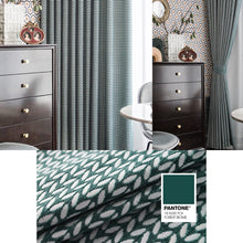 Load image into Gallery viewer, Textured Two Tones Fabric Linen Retro Mid Century Window Curtains Drapes