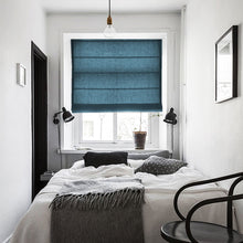 Load image into Gallery viewer, Blue Shades Hue Linen Window Window Roman Shade