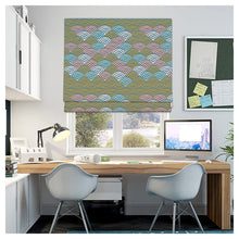 Load image into Gallery viewer, Japanese Geometric Seamless Linen Window Roman Shade