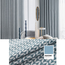 Load image into Gallery viewer, Textured Two Tones Fabric Linen Retro Mid Century Window Curtains Drapes