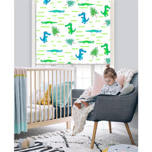 Load image into Gallery viewer, Dino Dinosaurs Lime Green Window Roller Shade