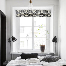 Load image into Gallery viewer, Black and White Clam Shell Scandinavian Window Roman Shade