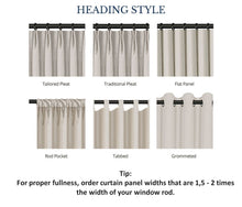Load image into Gallery viewer, Textured Two Tones Fabric Linen Retro Mid Century Window Curtains Drapes