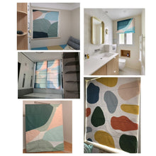 Load image into Gallery viewer, Abstract Organic Shape Subtle Color Linen Window Roman Shade