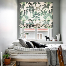 Load image into Gallery viewer, Jungle Forest Leopard Theme Window Roman Shade