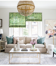 Load image into Gallery viewer, Green Garden Print Fabric Window Roman Shade