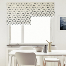 Load image into Gallery viewer, Black and White Triangular Pyramid Scandinavian Window Roman Shade