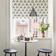 Load image into Gallery viewer, Black and White Triangular Pyramid Scandinavian Window Roman Shade