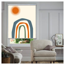 Load image into Gallery viewer, Rainbow and Sun Bohemian Window Roller Shade