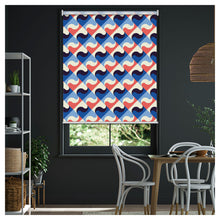 Load image into Gallery viewer, Mid Century Vintage Old School Geometric Print Window Roller Shade