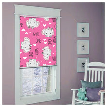 Load image into Gallery viewer, Pink Elephants Kid Nursery Window Roller Shade