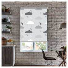 Load image into Gallery viewer, Raining Day Cloudy Nursery Gray Window Roller Shade