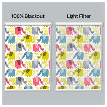 Load image into Gallery viewer, Colorful Elephants Nursery Theme Window Roller Shade