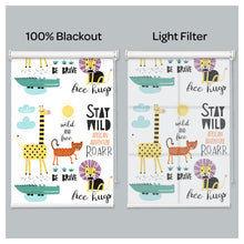 Load image into Gallery viewer, Stay Wild Animals Print Nursery Window Roller Shade
