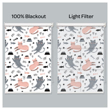 Load image into Gallery viewer, Kitty Cat Print Nursery Theme Window Roller Shade