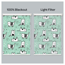Load image into Gallery viewer, Kitty Cat Print Nursery Theme Window Roller Shade