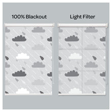 Load image into Gallery viewer, Raining Day Cloudy Nursery Gray Window Roller Shade