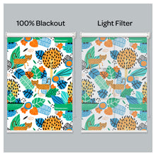 Load image into Gallery viewer, Cartoon Leopard in Jungle Colorful Nursery Window Roller Shade