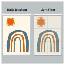 Load image into Gallery viewer, Rainbow and Sun Bohemian Window Roller Shade