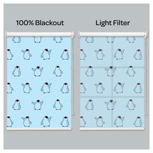 Load image into Gallery viewer, Blue Penguins Nursery Kid Room Window Roller Shade