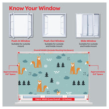 Load image into Gallery viewer, Little Fox Print Nursery Theme Window Roller Shade