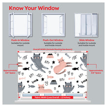 Load image into Gallery viewer, Kitty Cat Print Nursery Theme Window Roller Shade