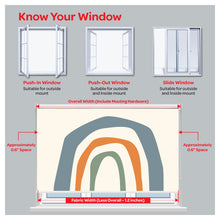 Load image into Gallery viewer, Rainbow and Sun Bohemian Window Roller Shade