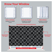 Load image into Gallery viewer, Mid Century Modern Black and White Print Window Roller Shade