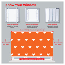 Load image into Gallery viewer, Love Heart Shape in Orange Window Roller Shade