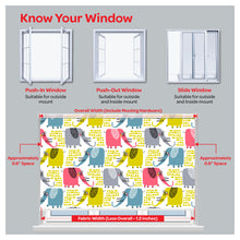 Load image into Gallery viewer, Colorful Elephants Nursery Theme Window Roller Shade