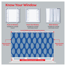 Load image into Gallery viewer, Mid Century Geometric Illusion Blue Window Roller Shade