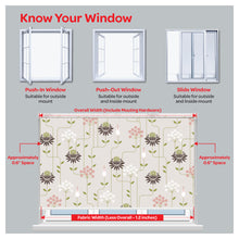 Load image into Gallery viewer, Flora Flower Botanical Plant Print Window Roller Shade