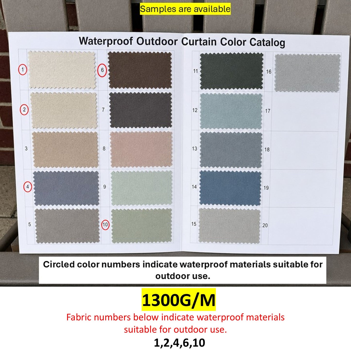 Heavy Duty Waterproof Outdoor Curtains for Patio, Pergola, Gazebo & Balcony (1300g/m & 600g/m)