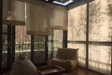 Load image into Gallery viewer, Natural Ramie with Bamboo Sticks Window Roller Roman Shade
