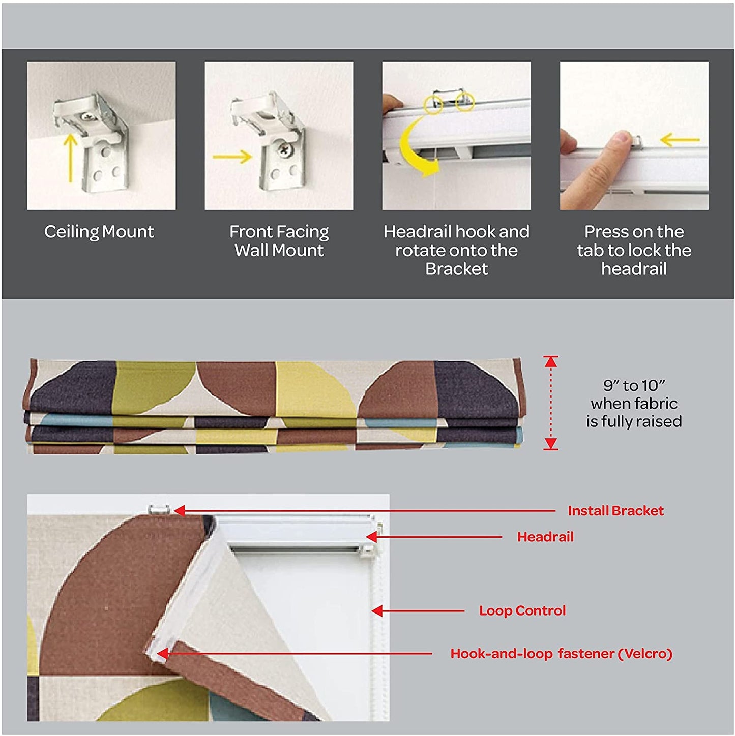 Tangerine Retro Boho Tone Window Roman Shade