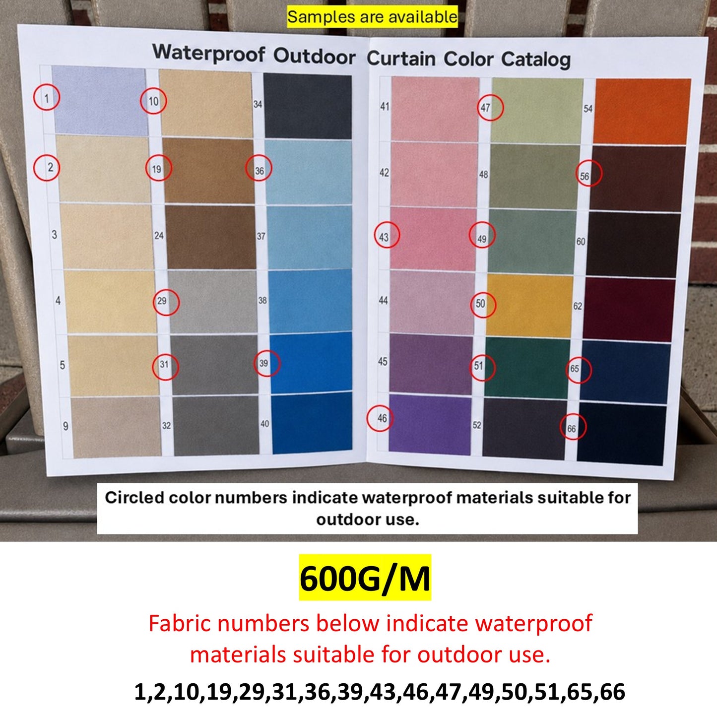 Heavy Duty Waterproof Outdoor Curtains for Patio, Pergola, Gazebo & Balcony (1300g/m & 600g/m)