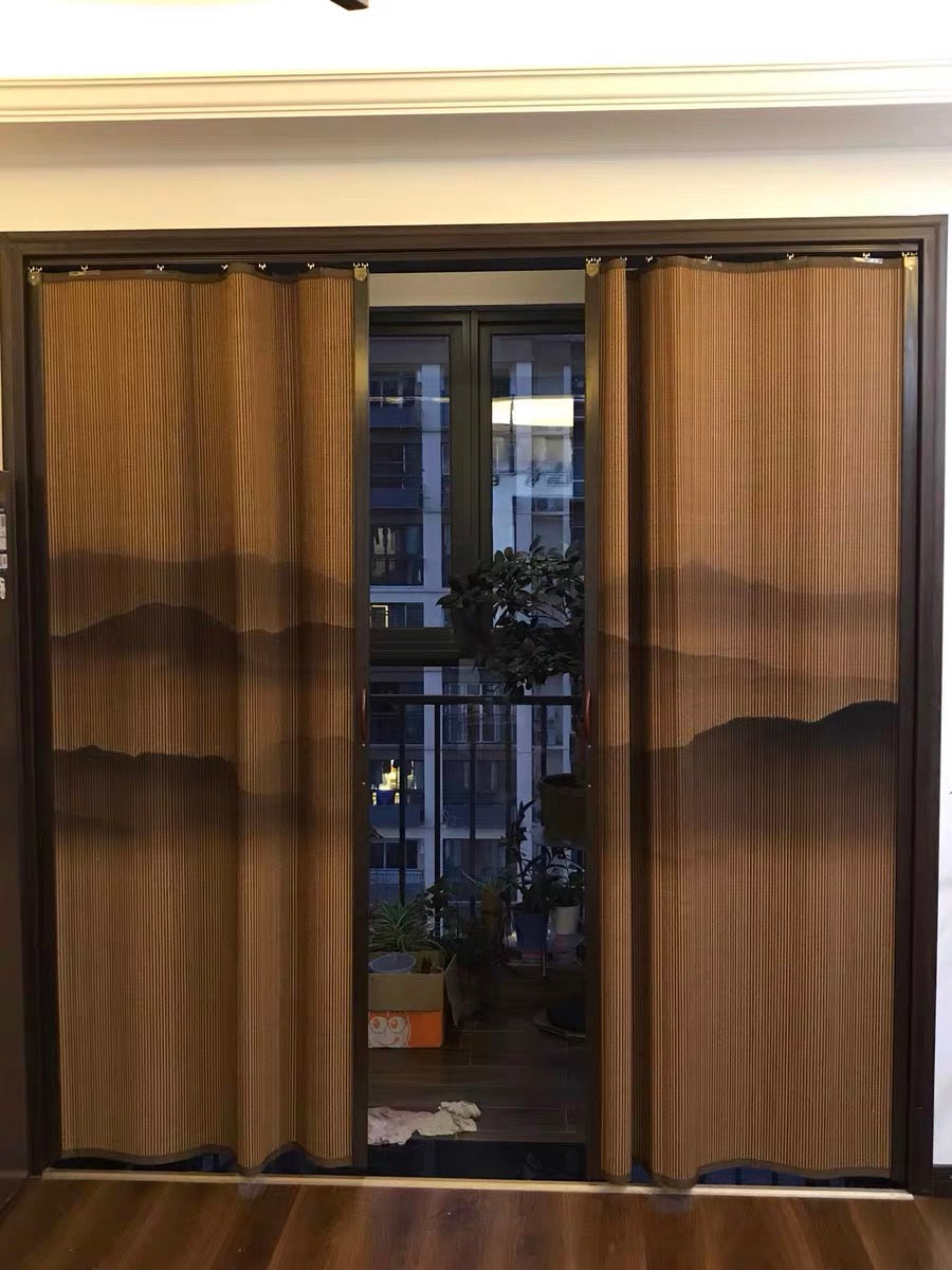 Custom Graphic/Image/Logo Natural Bamboo Sliding Door Curtain Divider