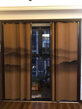 Load image into Gallery viewer, Custom Graphic/Image/Logo Natural Bamboo Sliding Door Curtain Divider
