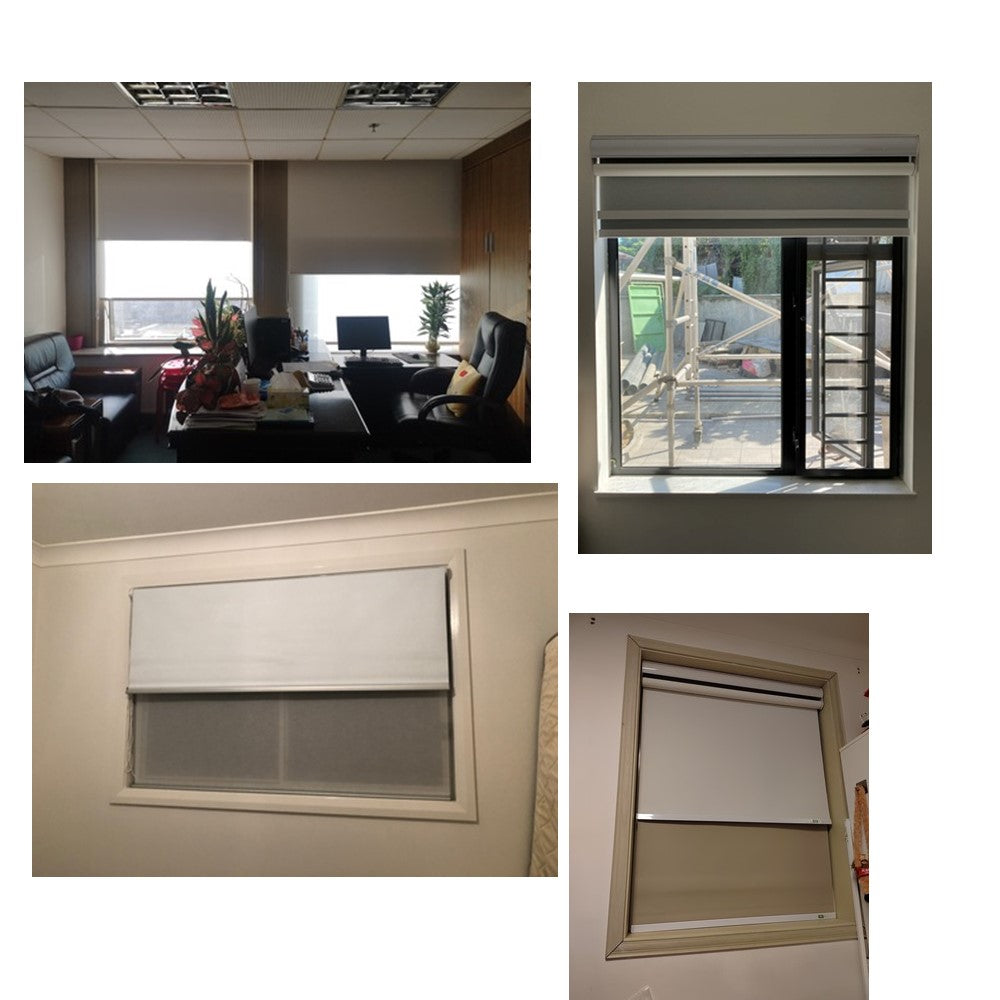 Dual Light Filter and Blackout 2 in 1 Waterproof Double Layered Window Roller Shade