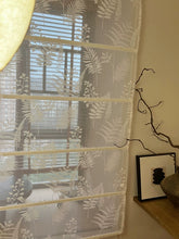 Load image into Gallery viewer, Sheer Botanical Leaf Pattern Light Filtering Transparent Window Roman Shade
